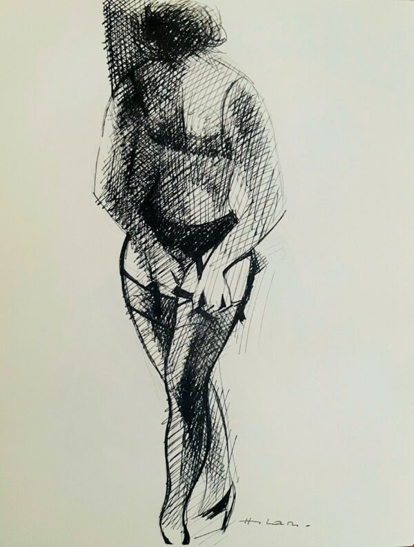 Femme aux Bas Noirs - Hilaire Camille