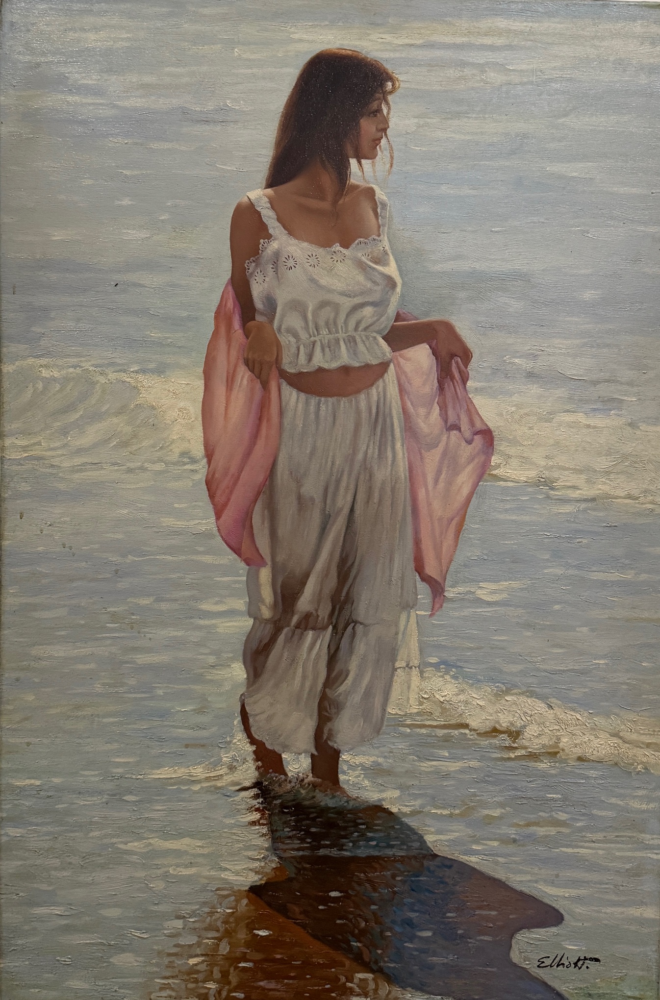 Silhouette au Bord de la Mer - Ecole Française Xxe – Image 1