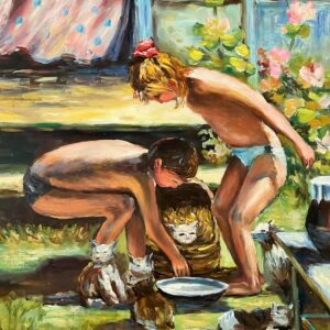 Les Enfants Nourrissent les Chats - 20E Eeuw Lorenzo