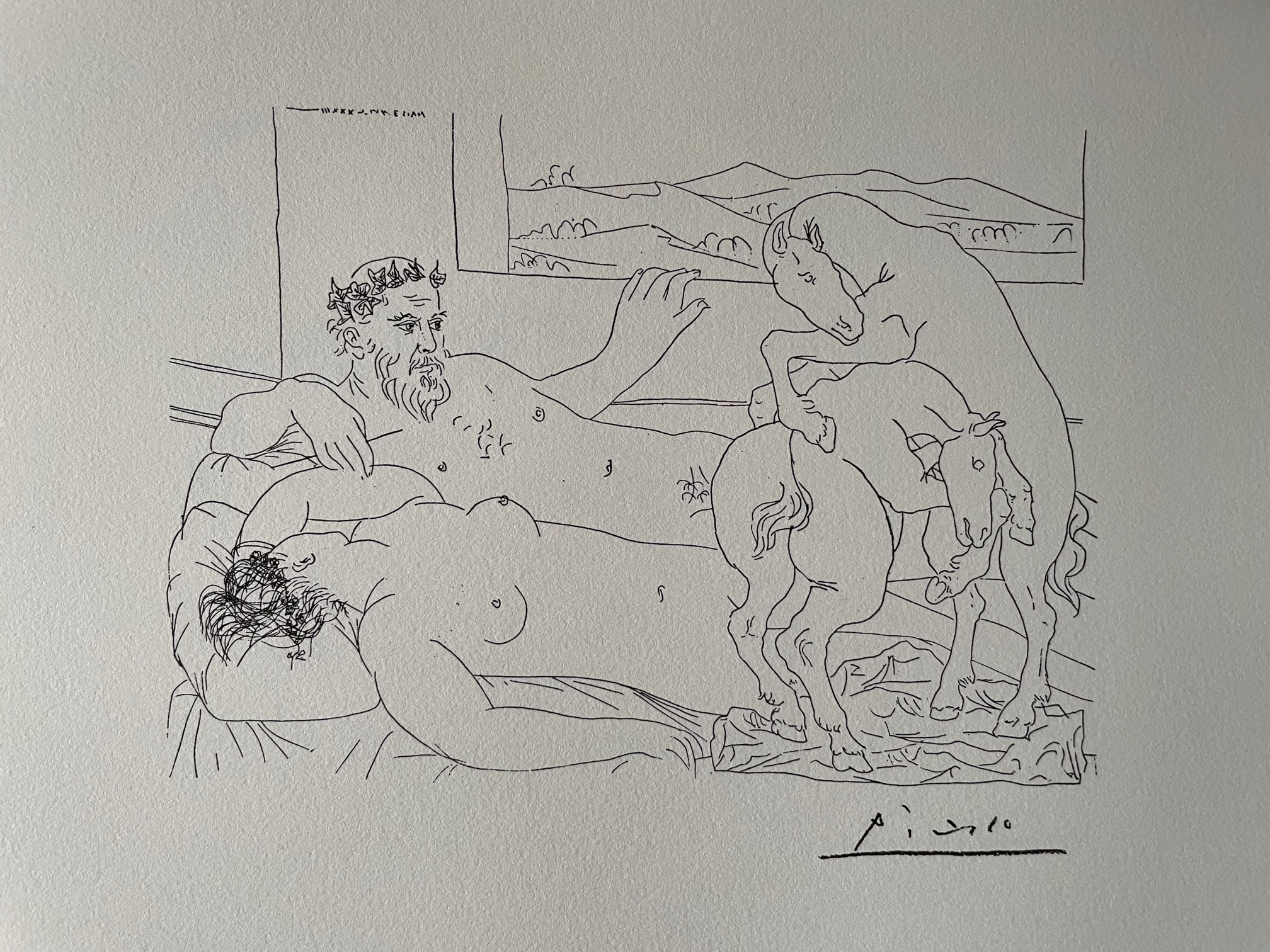 Vieux Sculpteur et Son Modèle avec un Groupe de Chevaux Luttant - Picasso Pablo – Image 1