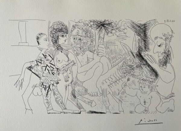 Groupe avec Viellard À la Torche - Pablo Picasso