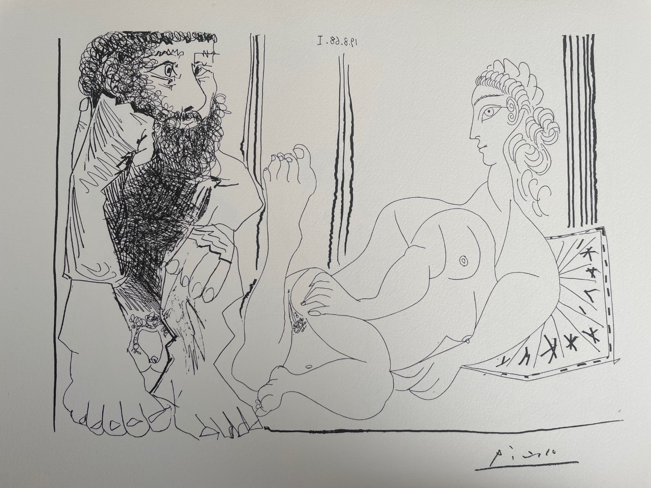 Femme Aguichant un Homme Songeur - Pablo Picasso – Image 1