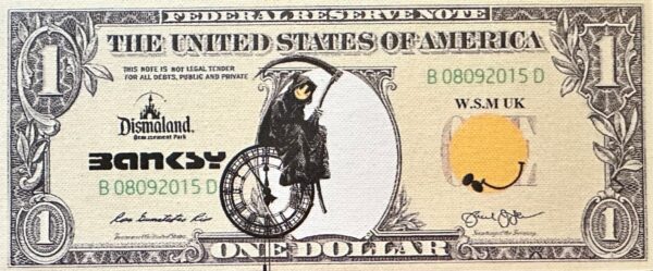 1$ Girl On Swing - Banksy