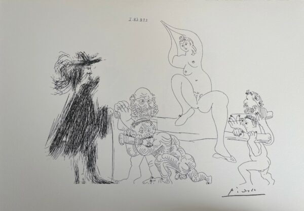 Quatre Portefaix Apportant À un Gentilhomme une Jeune Femme sur une Litière - Picasso Pablo