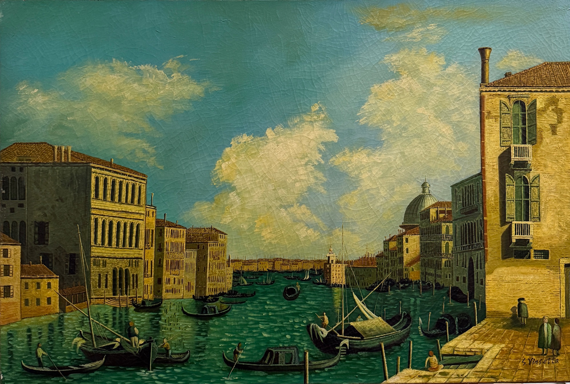 Maisons au Soleil du Midi de Venise - Ecole Française Xxe – Image 1