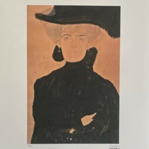 Dame au Chapeau Noir A Plume - Gustav Klimt