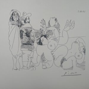Homme Tenant un Nu Qui Se Trouve, Son Renne et Son Nu - Pablo Picasso