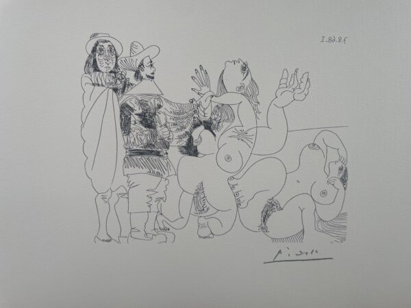 Homme Tenant un Nu Qui Se Trouve, Son Renne et Son Nu - Pablo Picasso