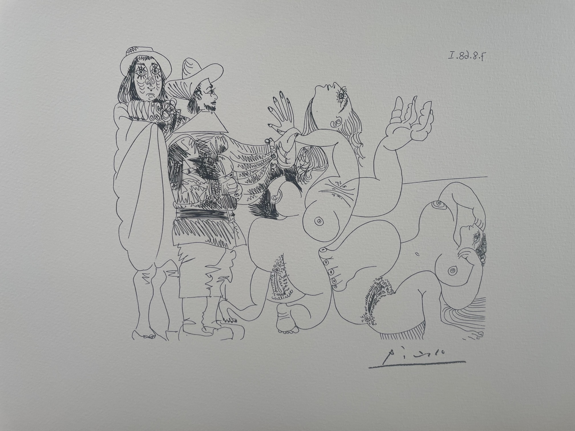 Homme Tenant un Nu Qui Se Trouve, Son Renne et Son Nu - Pablo Picasso – Image 1