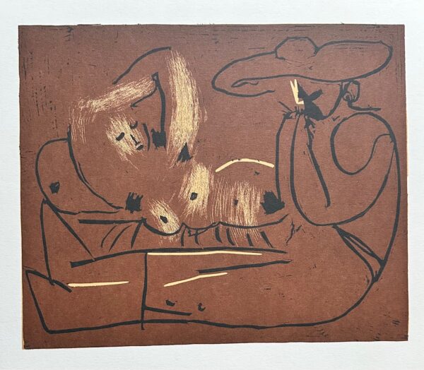 Femme Couchée et Homme au Grand Chapeau - Pablo Picasso