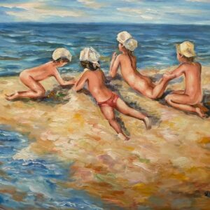 Enfants au Bord de L'eau - William West  20E Eeuw