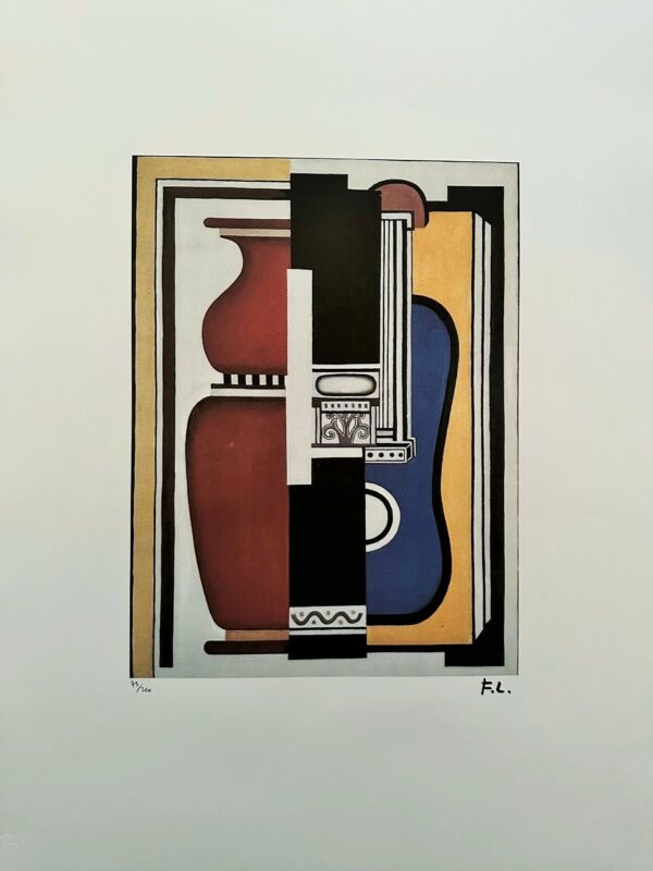 Guitare Bleu et Vase - Léger Fernand