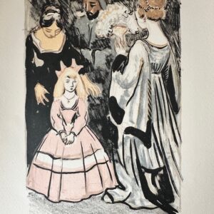 Petite Princesse A la Robe Rose - Yves Brayer
