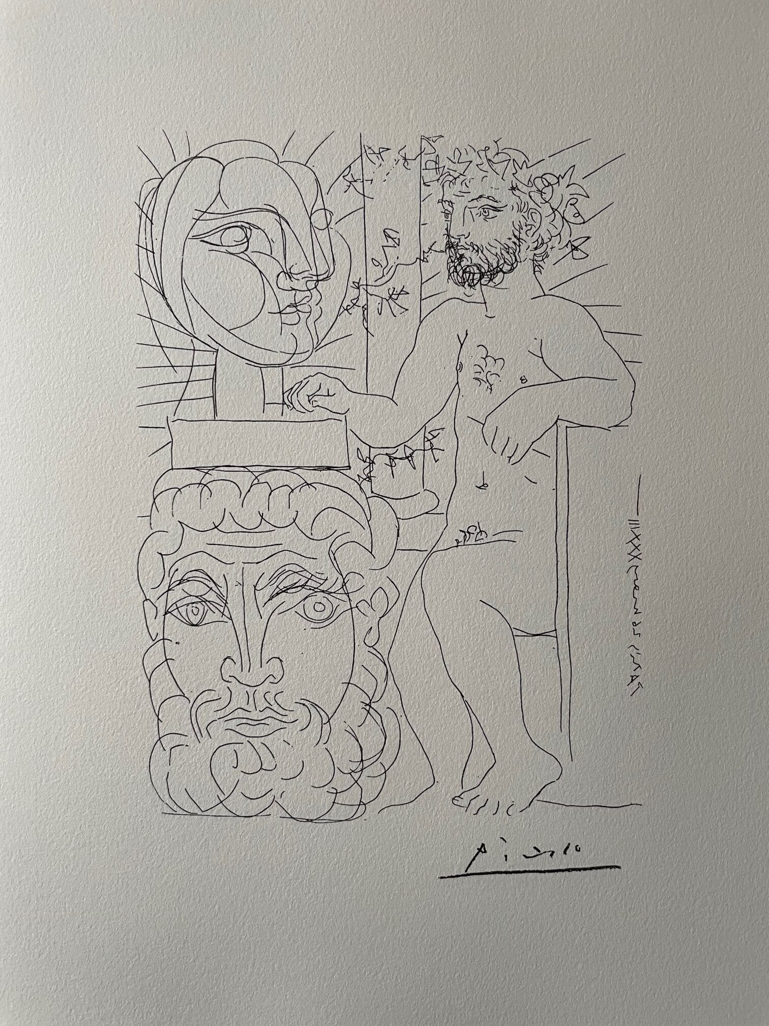 Sculpteur Assis & Deux Tetes Sculptees - Pablo Picasso – Image 1