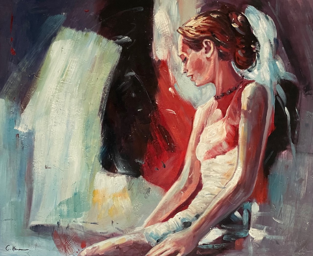 Jeune Fille au Chignon - Carole Hermann 20E Eeuw – Image 1