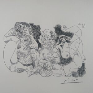Viellard Assis avec une Femme et Danseuse , From Séries 347 (B. 1719; Ba. 1736 Bb1) - Pablo Picasso