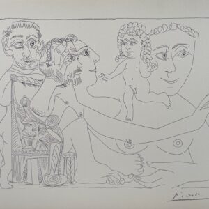 Groupe avec Femme A L'agneau , Odalisque-Ecuyere et Autoportrait en Garagiste - Pablo Picasso