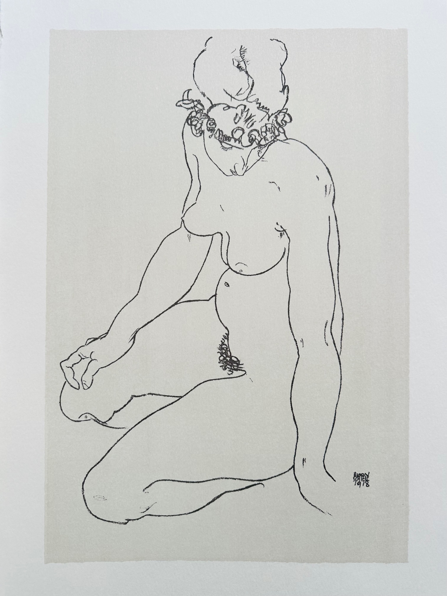 Nu Agenouille 1918 - Schiele Egon – Image 1