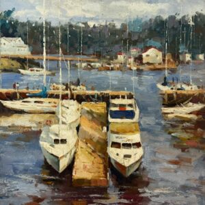 Barques au Port Lumineux - Mickael Lelivre  Xx