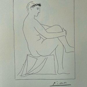 Femme Nue avec Jambes Croisees , Couronnee avec Fleurs - Suite Vollard - Pablo Picasso