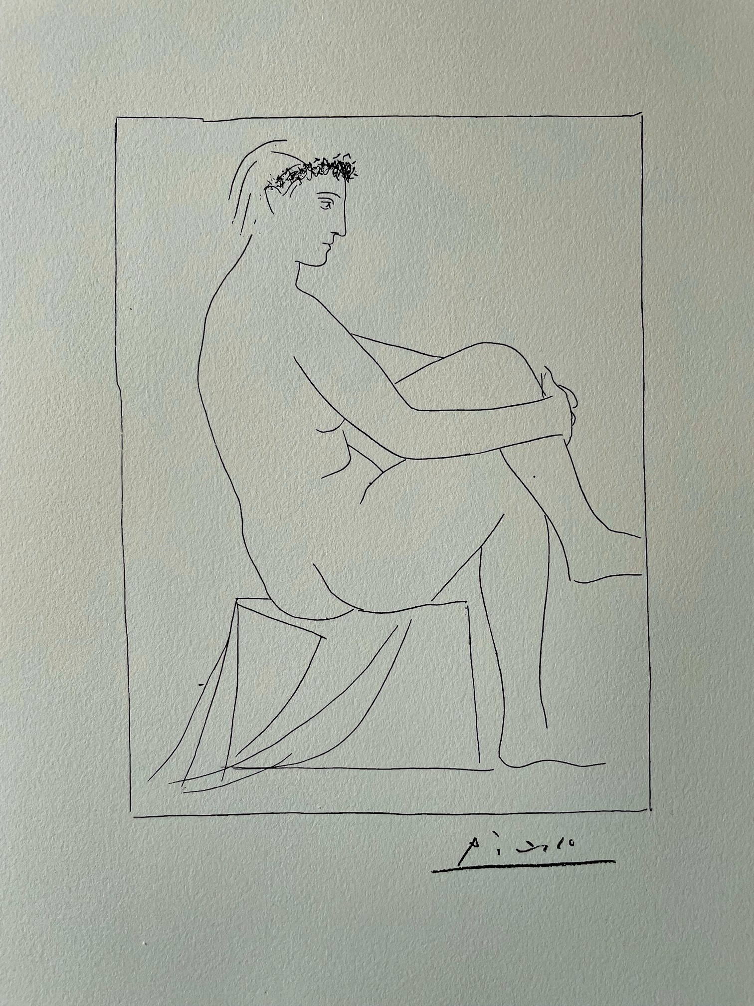Femme Nue avec Jambes Croisees , Couronnee avec Fleurs - Suite Vollard - Pablo Picasso – Image 1